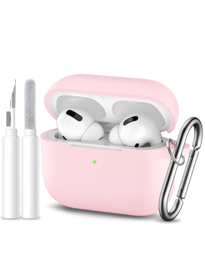 سزوكست متوافق مع AirPods Pro 3 غطاء الحافظة حافظة AirPods Pro للنساء والرجال، حافظة واقية من السيليكون الناعم لـ Airpods Pro 3 الجيل 2025 مع سلسلة مفاتيح LED أمامية مرئية تأتي مع قلم تنظيف وردي - Image 1